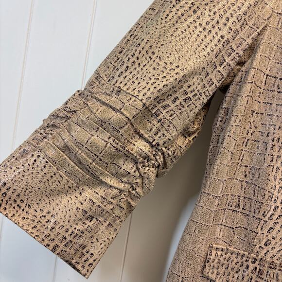 Chicos Womens Snakeskin Print Old Money Zip Jacket Size 3 (XL US) Shimmery - Picture 8 of 9